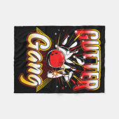 Bowling Cool Gutter Gang Bowlers 10 Button Fleecedecke (Vorderseite (Horizontal))