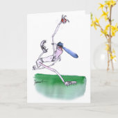 BOWLING - Cricket, tony fernandes Karte (Gelbe Blume)