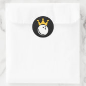 Bowling Crown Runder Aufkleber (Tasche)