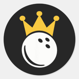 Bowling Crown Runder Aufkleber