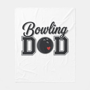 Bowling Dad Vintage Gravur Shirt Design_1 Fleecedecke