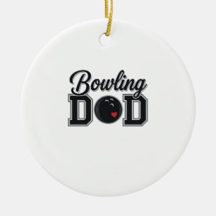 Bowling Dad Vintage Gravur Shirt Design_1 Keramik Ornament