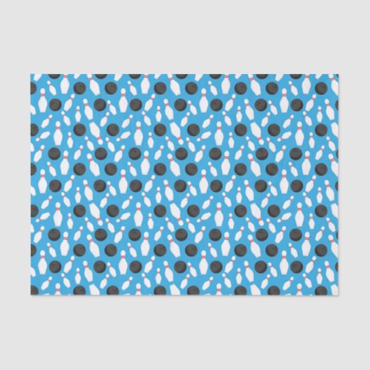 Bowling Decoupage Birthday Party Blue Seidenpapier (Vorderseite)