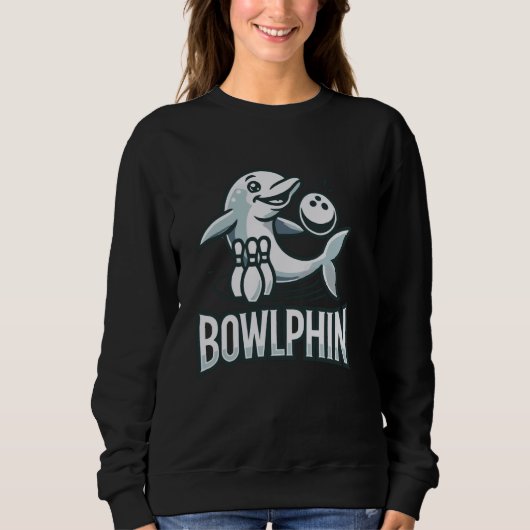Bowling-Delphin Sweatshirt (Vorderseite)
