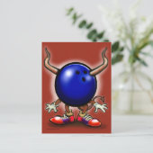 Bowling Demon Postkarte (Stehend Vorderseite)