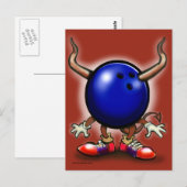 Bowling Demon Postkarte (Vorne/Hinten)
