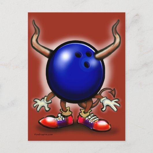 Bowling Demon Postkarte (Vorderseite)