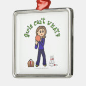 Bowling der leichten Frauen Silbernes Ornament (Links)
