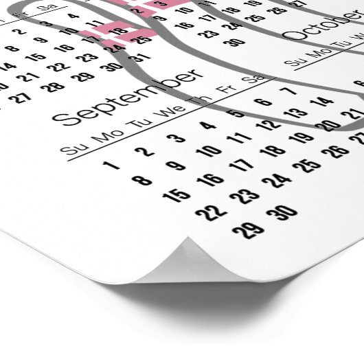 Bowling Design 2024 Kalenderplakat Poster (Ecke)