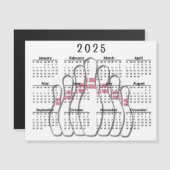 Bowling Design 2025 Kalender Magnetkarte (Vorne/Hinten)