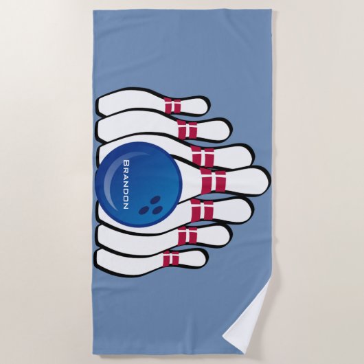 Bowling Design Beach Handtuch (Vorderseite)