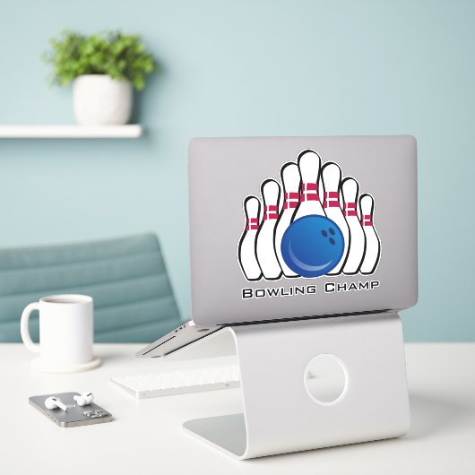 Bowling Design Contour Sticker (Laptop auf Schreibtisch)