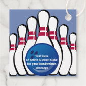 Bowling Design Fevor Card Geschenkanhänger (Rückseite)