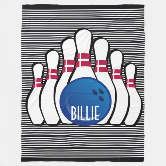 Bowling Design Fleece Blanket (Vorderseite)