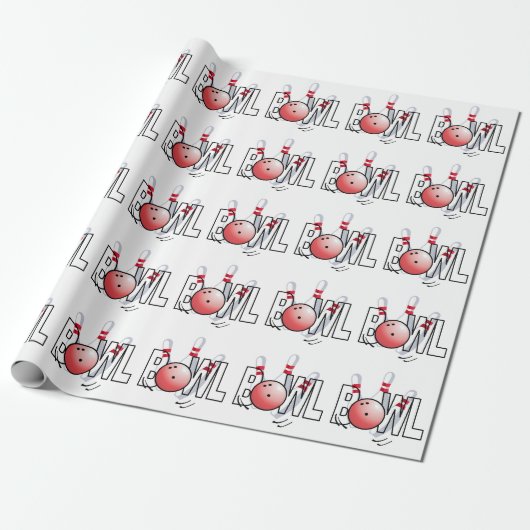 Bowling Design Geschenkpapier (Ungerollt)
