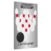 Bowling Design Klemmbrett (Rechts)