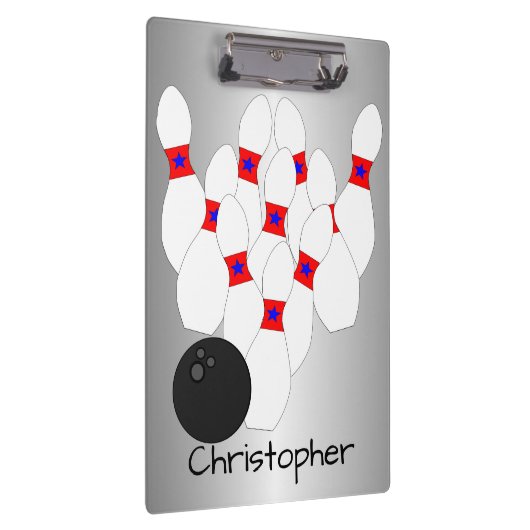 Bowling Design Klemmbrett (Rechts)
