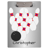 Bowling Design Klemmbrett (Vorderseite)