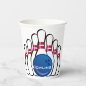 Bowling Design Paper Cup Pappbecher (Vorderseite)