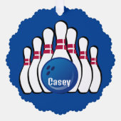 Bowling Design Paper Ornament Card (Vorderseite)