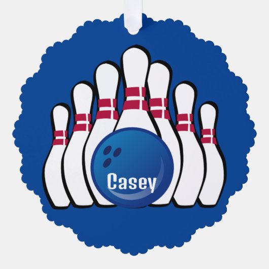 Bowling Design Paper Ornament Card (Vorderseite)