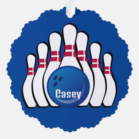Bowling Design Paper Ornament Card (Rückseite)