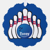 Bowling Design Paper Ornament Card Karte (Rückseite)