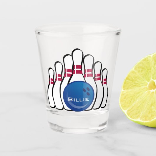 Bowling Design Shot Glass Schnapsglas (Vorderseite)