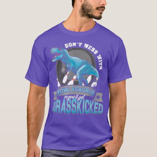 Bowling Dinosaur Bowler Bowling Ball Bowling T-Shirt (Vorderseite)
