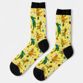 Bowling Dinosaurier Cartoon Gemustert Bowlers Socken (Linkes Detail)