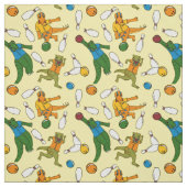 Bowling Dinosaurier Cartoon Gemustert Bowlers Stoff (Muster)