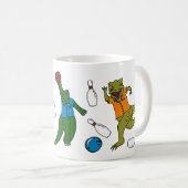 Bowling Dinosaurier Cartoon Personalisiert Bowlers Kaffeetasse (VorderseiteRechts)