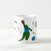 Bowling Dinosaurier Cartoon Personalisiert Bowlers Kaffeetasse (Mittel)