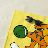 Bowling Dinosaurier Cartoon Personalisiert Bowlers Strandtuch (Beispiel)