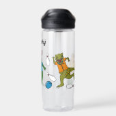 Bowling Dinosaurier Cartoon Personalisiert Bowlers Trinkflasche (Rückseite)