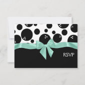 Bowling Dots und Minze Green Bow Response Card RSVP Karte (Rückseite)