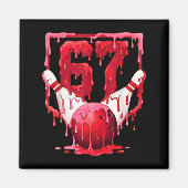 Bowling Drip Number 67 Player Or 67th Birthday Des Magnet (Vorne)