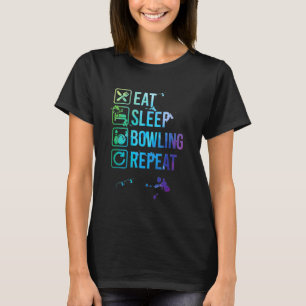 Bowling Eat Sleep Repeatwatercolor Gift T-Shirt