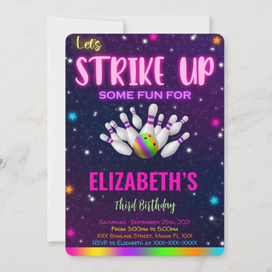 Bowling Einladung (Vorderseite)