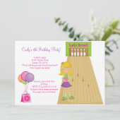 Bowling Einladung (Stehend Vorderseite)