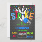 Bowling Einladung Bowling Birthday Party Strip (Vorderseite)