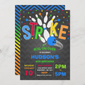 Bowling Einladung Bowling Birthday Party Strip (Vorne/Hinten)