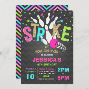 Bowling Einladung Bowling Birthday Party Strip