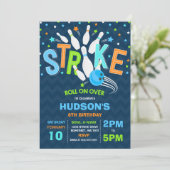 Bowling Einladung Bowling Geburtstagsparty Streik (Stehend Vorderseite)