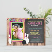 Bowling Einladung Foto Bowl Chalk Bowls Einladung (Stehend Vorderseite)