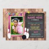 Bowling Einladung Foto Bowl Chalk Bowls Einladung (Vorne/Hinten)