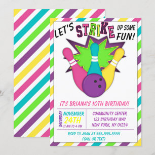Bowling Einladung für eine Geburtstagsparty von Mä
