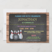 Bowling Einladung Let's Bowl Chalkboard (Vorderseite)