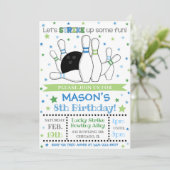 Bowling Einladung von Bowling Birthday Einladung (Stehend Vorderseite)