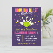 Bowling - Einladung zum Geburtstag (Stehend Vorderseite)